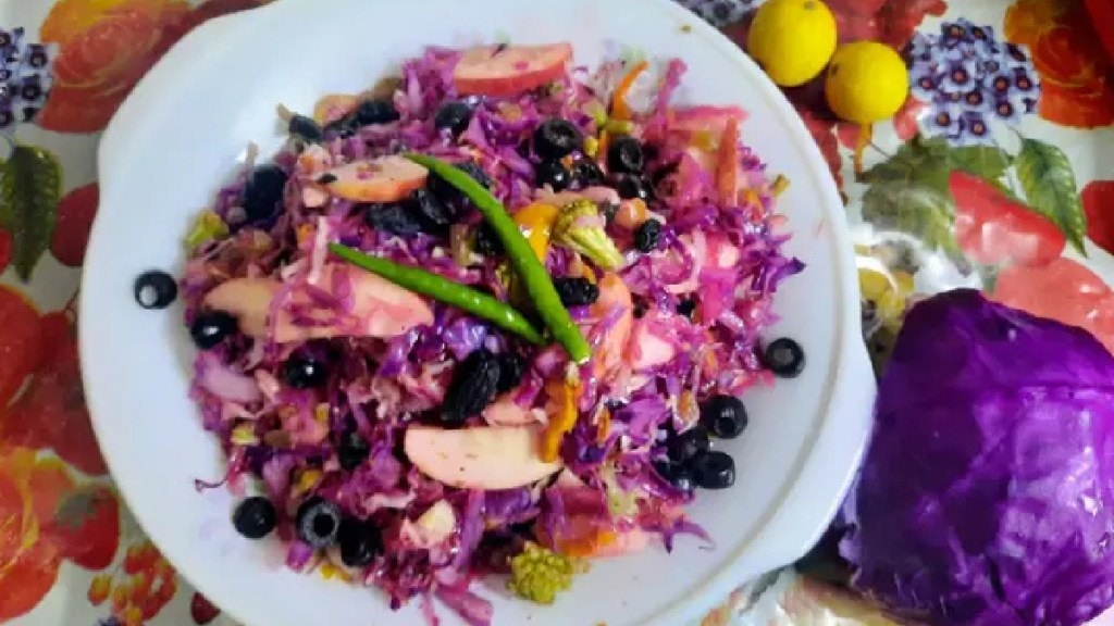 Purple Cabbage Healthy Salad Recipe In Marathi