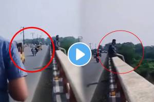 A young man saves a man while suicide from the clutches of death shocking video goes viral on social Media