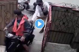 Thief went to steal a scooter but left his own there funny video goes viral