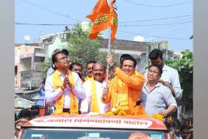 Actor Govinda attended the road show at Kasoda in Jalgaon on Sunday