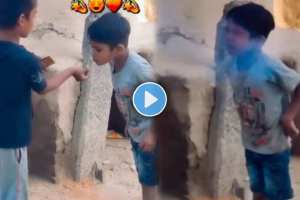 small boy caught firecrackers in his mouth