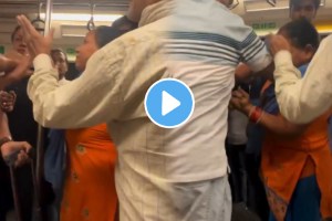 Passengers inside metro over seat issues shocking video goes viral on social media