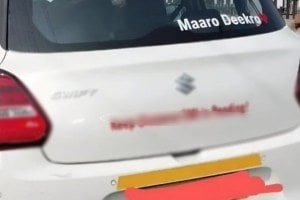 Car is going viral on social media because of the quotes written on its back funny photo goes viral