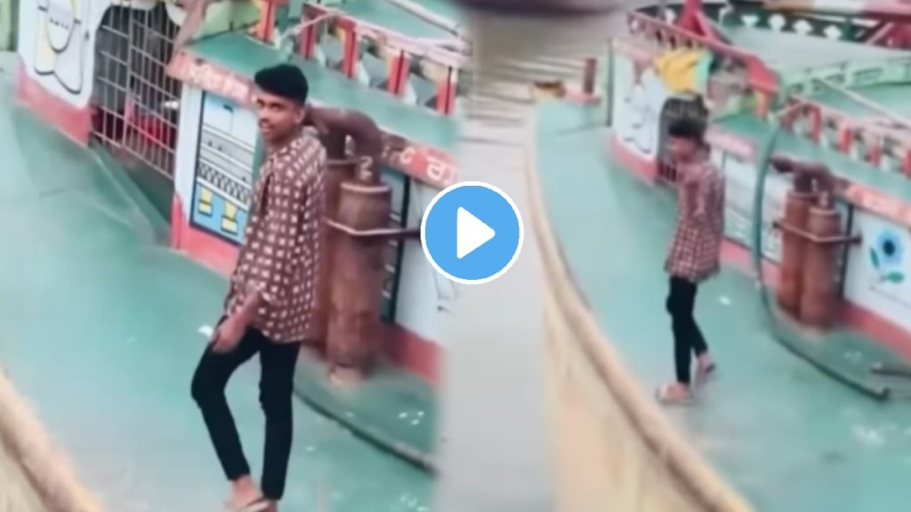 Young boy Fell in water while making reels on a boat Shocking video goes viral on social media