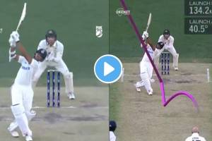 Yashasvi Jaiswal hitting a 100 meter six against Nathan Lyon video viral