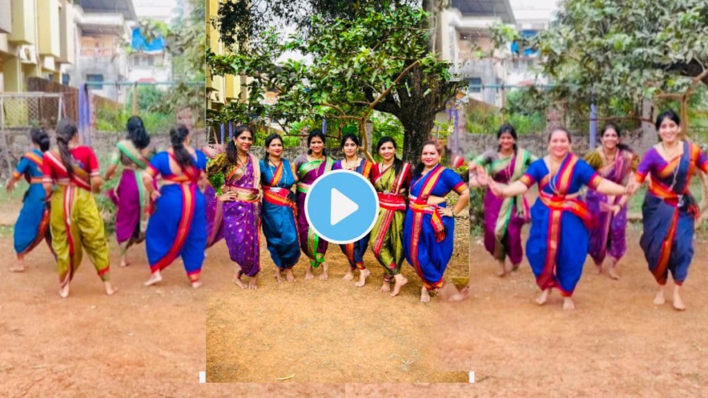 ladies group dance on Hi Navri Asli song From Navri Mile Navryalla video goes viral