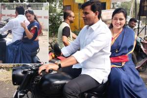 assembly election 2024 Rana couple on two wheeler to polling station