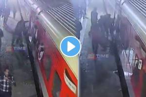 UP: Brave Railway Cop Saves Woman Who Got Stuck Between Platform & Moving Train At Kanpur Station