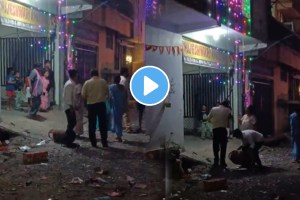 Viral Video: Family Throws Gas Cylinder at Neighbours Over Excessive Firecracker Noise shocking video