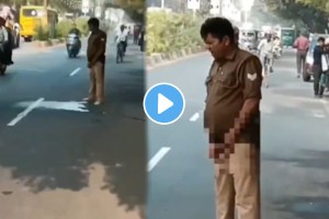 Viral VIDEO: Drunk Constable Unzips And Urinates In Middle Of Road Outside Police Station In Agra