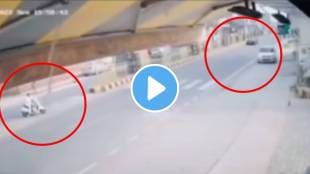 Man hit a car while seeing in mobile on road shocking accident video viral