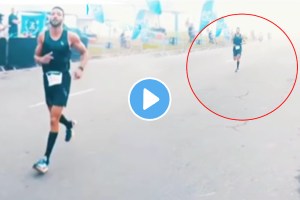 Shocking video see how boy losing race if you dont believe in luck and karma then just watch this video