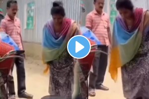 Women Fall From A Plastic Bucket While Standing On It To Check The Quality Funny Video Viral