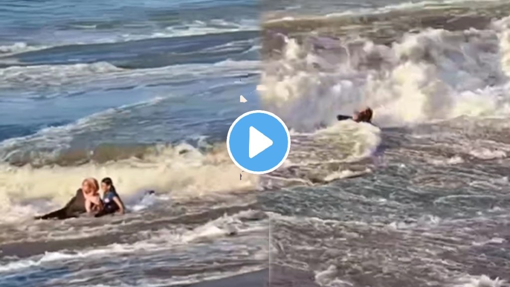 Mother Saved Her Daughters Life Who Had Drowned In The Sea Thrilling Video Went Viral