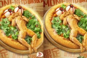 Pizza Hut sells pizza with deep-fried frog topping in China