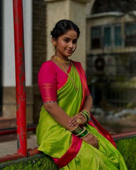 Savalyachi Janu Savali Fame Prapti Redkar Nauvari Saree Photoshoot