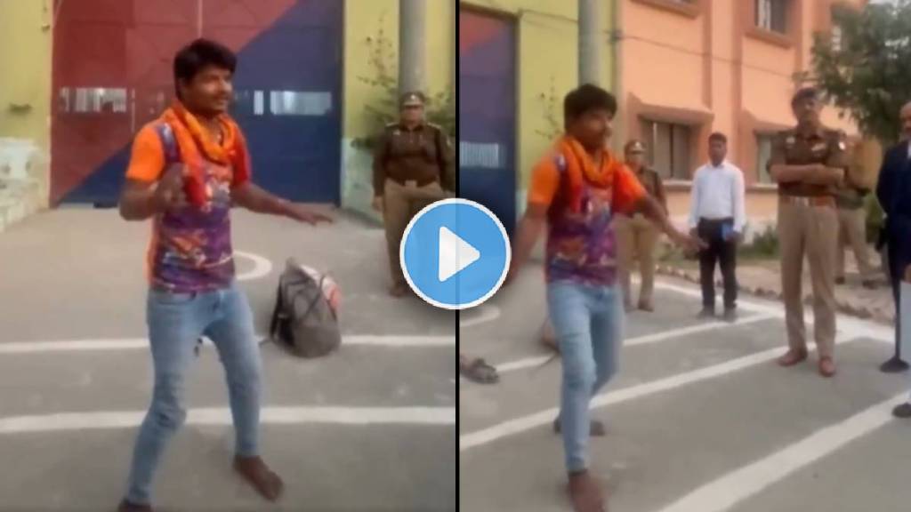 prisoner dances outside jail UP Kannauj video viral