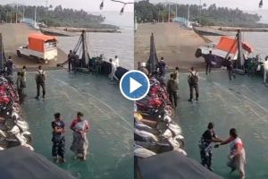 pick up tempo fell in creek while being loaded into boat in Raigad