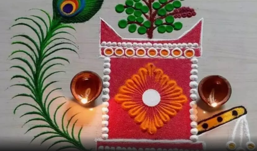 tulsi vivah 2024 rangoli design simple and easy tulsi rangoli design dev uthani ekadashi rangoli latest trending design pic and images