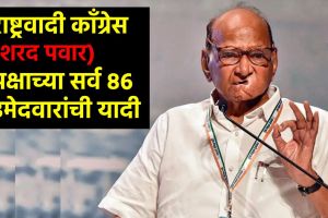 Sharad Pawar NCP Complete Candidate List in Marathi