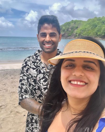 Grateful for you everyday Suryakumar Yadav shares a post wishing his wife a happy birthday what does Devisha Shetty