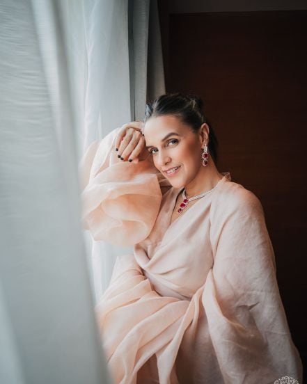 Actress Neha Dhupia shares stunning look on social media for 'Limelight Diamonds' store launch event