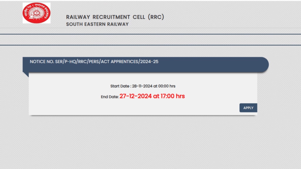 South Eastern Railway Apprenticeship Recruitment 2024 Apply for 1785 vacancies at rrcser co in check direct link here