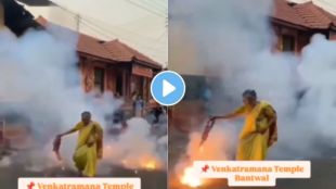 an old lady burst firecrackers in hand shocking video goes viral on social media