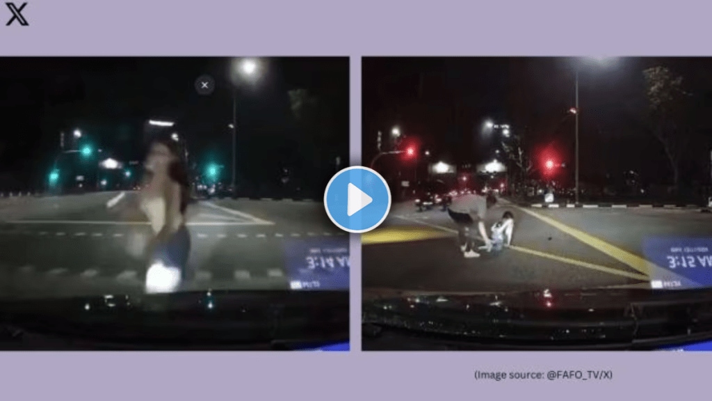 Viral video shows car hitting woman distracted by phone the Internet is stunned by what she does next