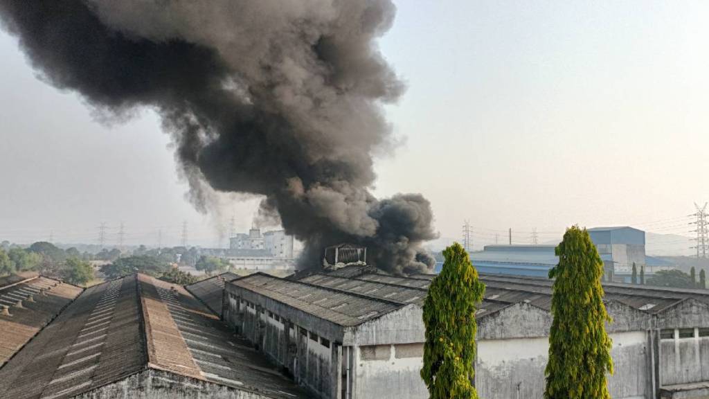 A fire broke out in a warehouse of a factory near Tarapur Industrial Area