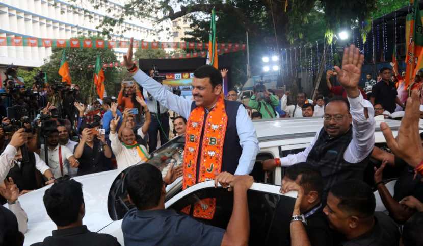 Maharashtra's Deputy Chief Minister attended the celebrations at the BJP office in Mumbai, devendra fadanvis