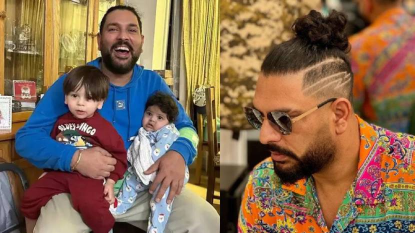 Yuvraj Singh Son Orion And Daughter Aura Adorable Photos