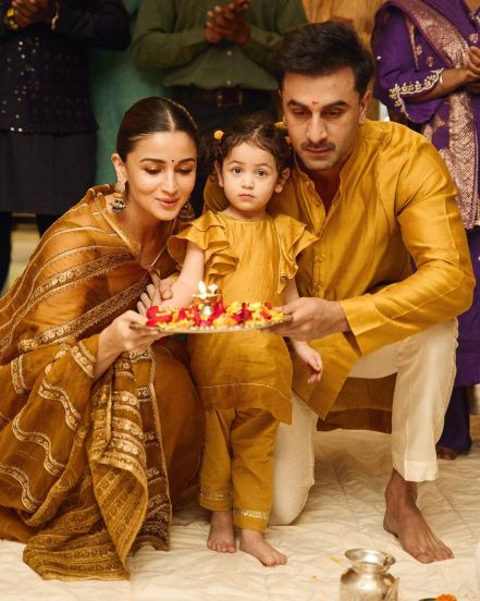 alia bhatt and ranbir celebrates diwali with daughter raha kapoor