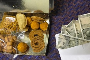 tasgaon vidhan sabha money with Diwali faral