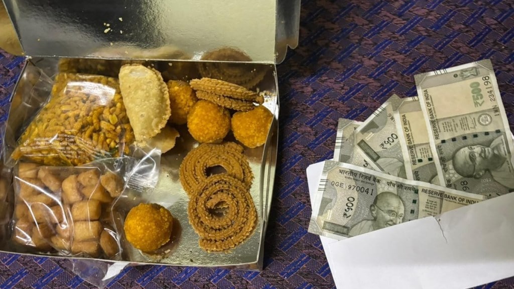 tasgaon vidhan sabha money with Diwali faral