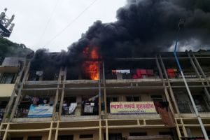 Fire on the third floor of Bhimashankar Society in Hadapsar