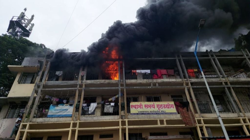 Fire on the third floor of Bhimashankar Society in Hadapsar