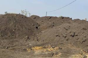 piles of fly ash of power plants in many areas of chandrapur