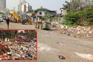 Piles of garbage on Filmcity Road photos viral on social media