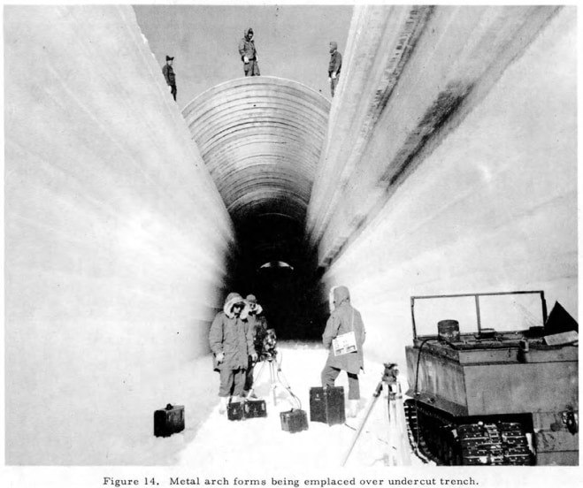 Camp Century trench construction