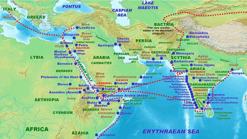 Roman trade in the subcontinent according to the Periplus Maris Erythraei 1st century CE