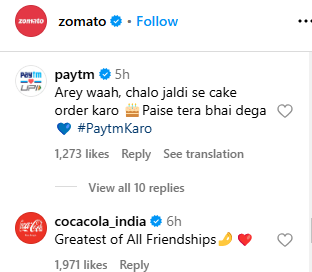 How Swiggy and other Instagram users reacted to the post