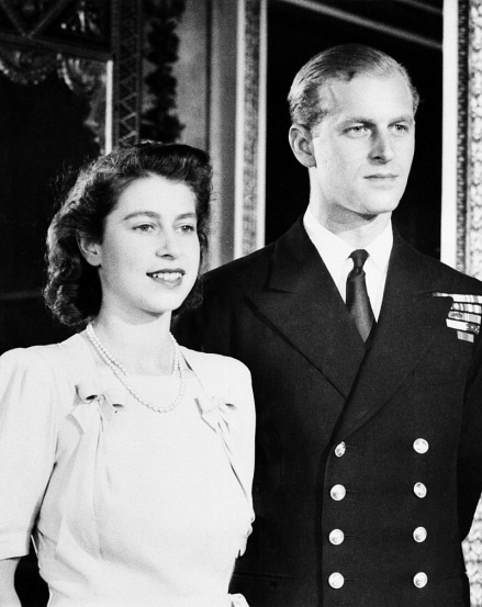 Elizabeth and Philip posing for their engagement photo, 18 September 1947