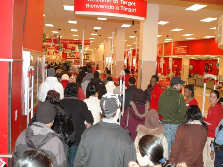 Interior of a Target store on Black Friday