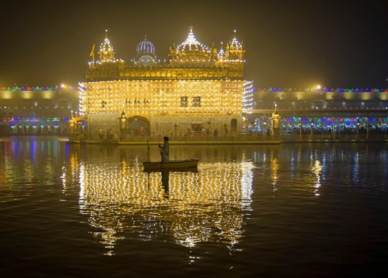 Illuminated Golden Temple on Guru Nanak Jayanti