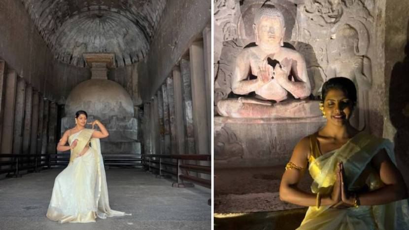 Madhuri Pawar Photos, Madhuri Pawar Ajanta Caves Photoshoot, madhuri pawar ajintha leni photoshoot