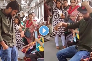 Man jugaad for a seat in metro prank viral video on social media