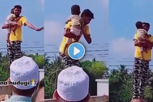 father tries to suicide with his baby video viral on social media Man suicide shocking video