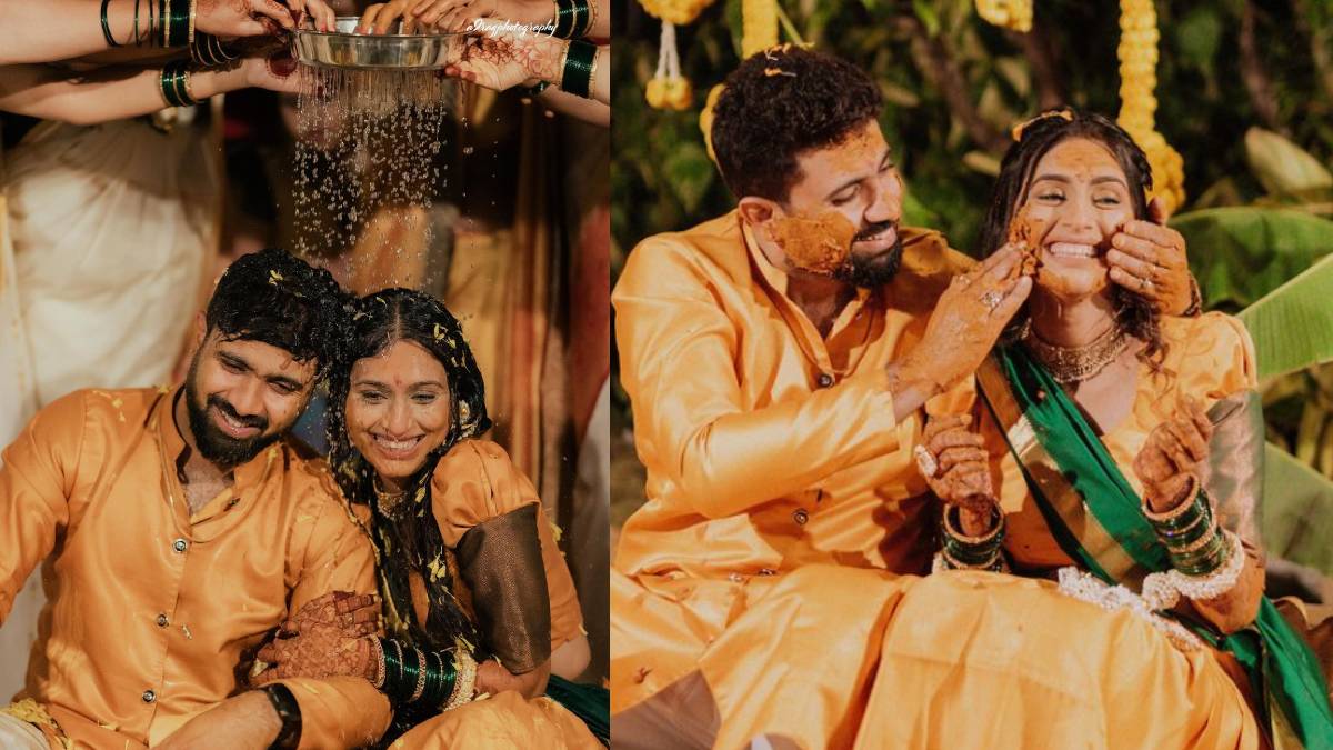 reshma shinde haldi ceremony and photos with husband