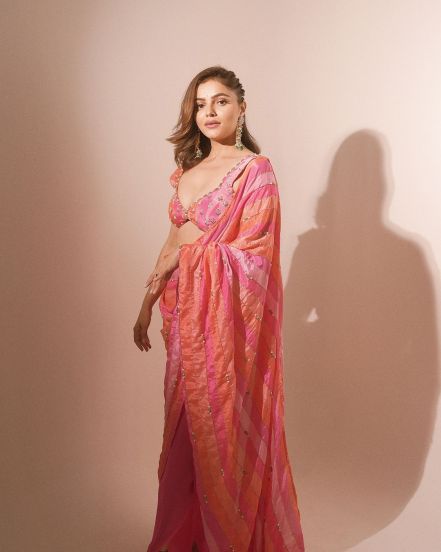 'Big Boss' fame Rubina Dalik bold look in pink saree shares pictures on social media